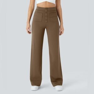TALL HALARA Brown Wide-Leg Pants